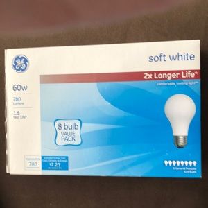 GE 60w 780 Lumens Soft White Light Bulbs A19